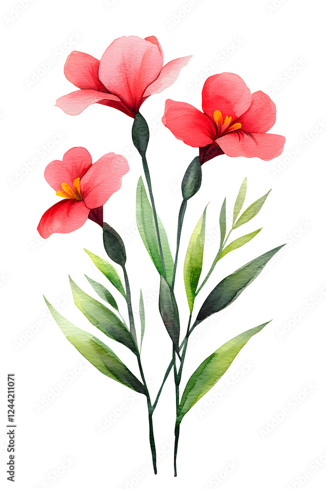 Iris purple blossom watercolor flowers Isolated on white Iris purple blossom watercolor flowers Isolated on white