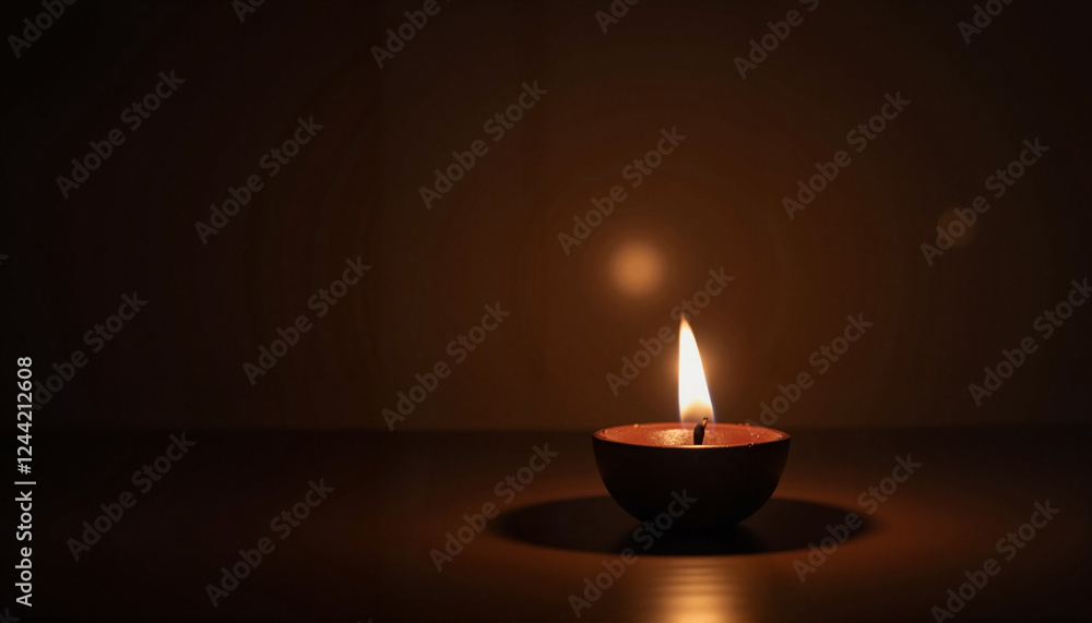 Glowing oil lamp in darkness, symbolizing guidance and faith, Maundy Thursday Glowing oil lamp in darkness, symbolizing guidance and faith, Maundy Thursday