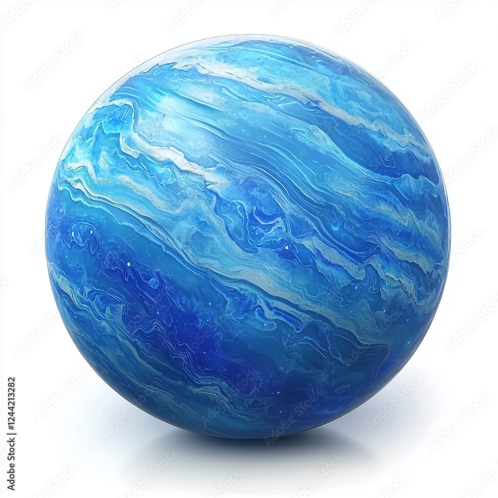 of Neptune, the deep blue ice giant, isolated on a white background of Neptune, the deep blue ice giant, isolated on a white background