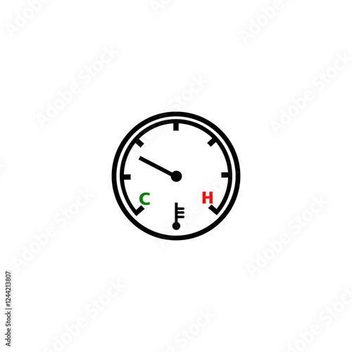 Temperature, car,  engine icon isolated on white background.