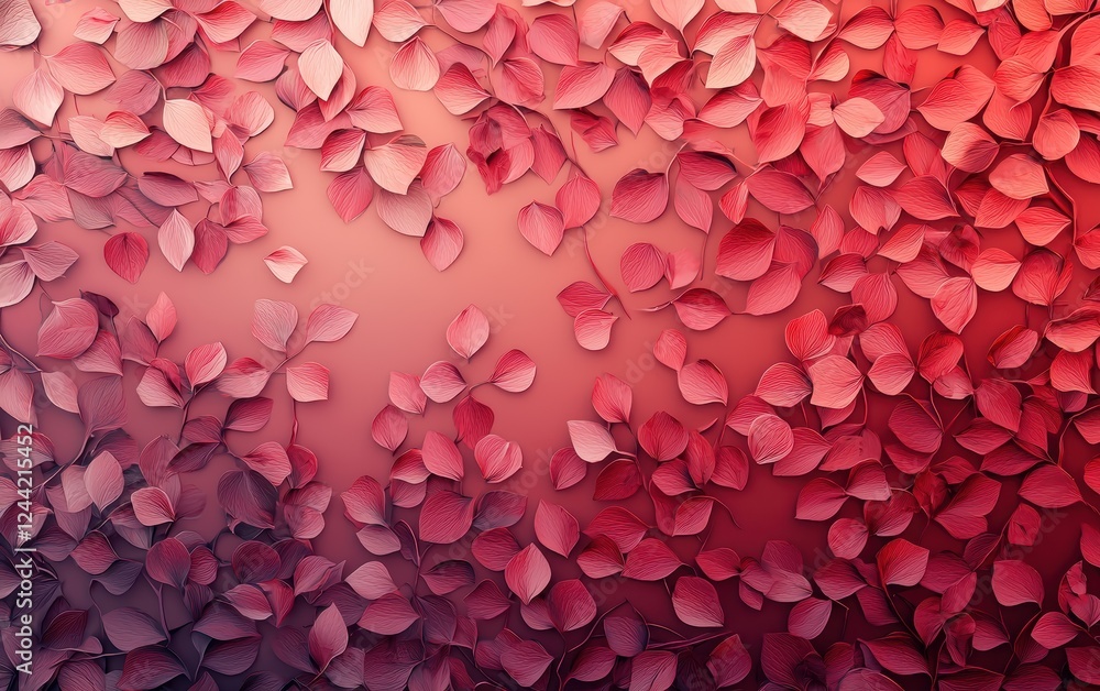 Romantic pink and red floral pattern on a glossy gradient background for Saint Valentines Day and 8 March International Womens Day Romantic pink and red floral pattern on a glossy gradient background for Saint Valentines Day and 8 March International Womens Day