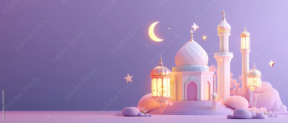 Fototapeta premium Elegant Ramadan and Eid Celebration Scene