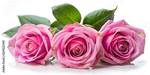 pink roses on white background