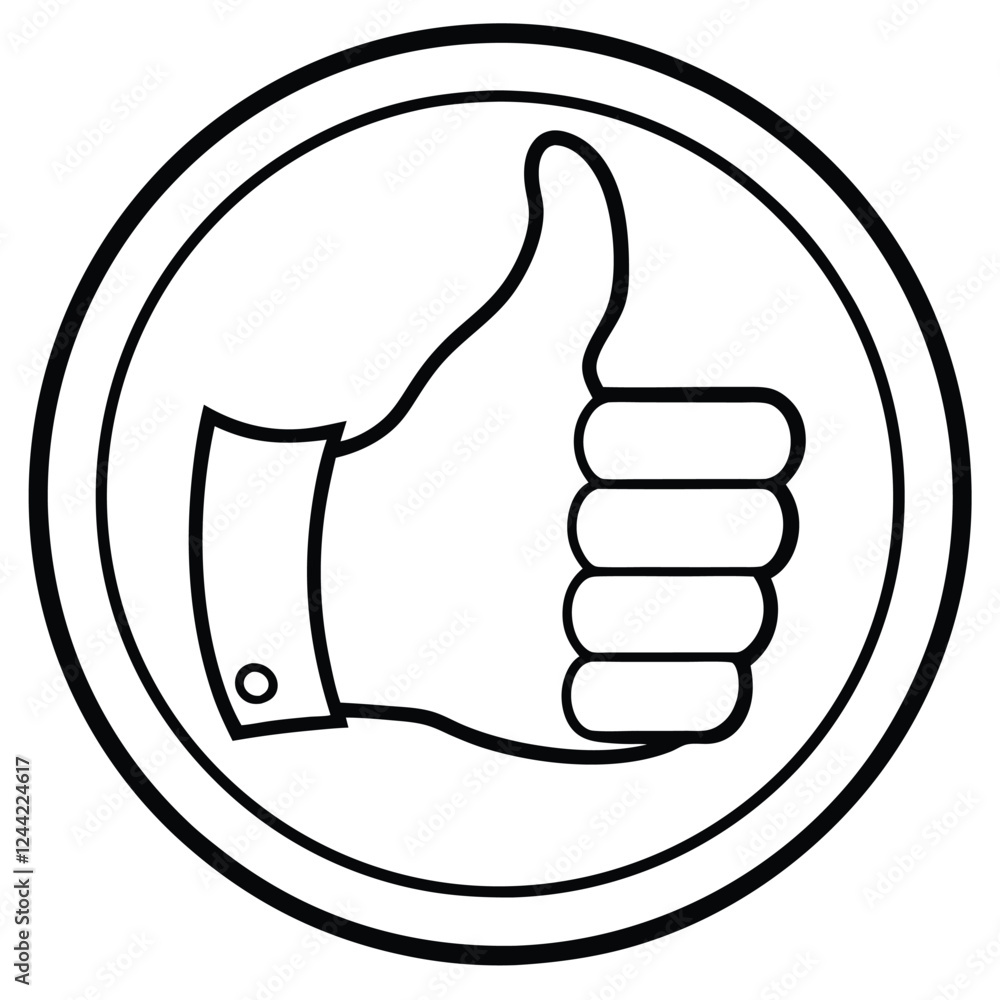 Hand Giving a Thumbs Up, Positive Feedback Icon Hand Giving a Thumbs Up, Positive Feedback Icon