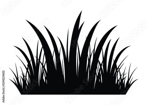 grass silhouette, Seamless grass silhouette, grass vector illustration. 