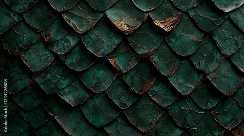 Dark green scales texture, fantasy background, reptile skin pattern, game design