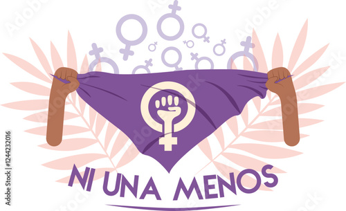 Ni una menos, Pañuelo morado de protesta del día de la mujer