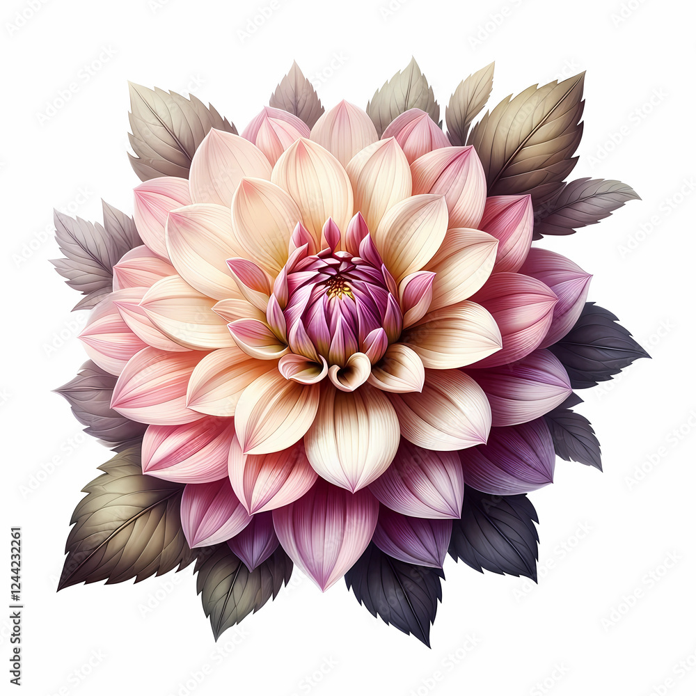 Fototapeta premium Dahlia flower image on white background