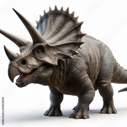 dinosaur 3d, triceratops isolated  photo