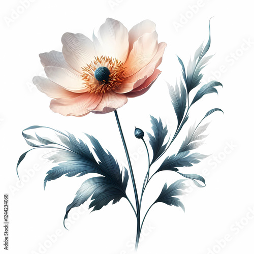 wildflower image on white background