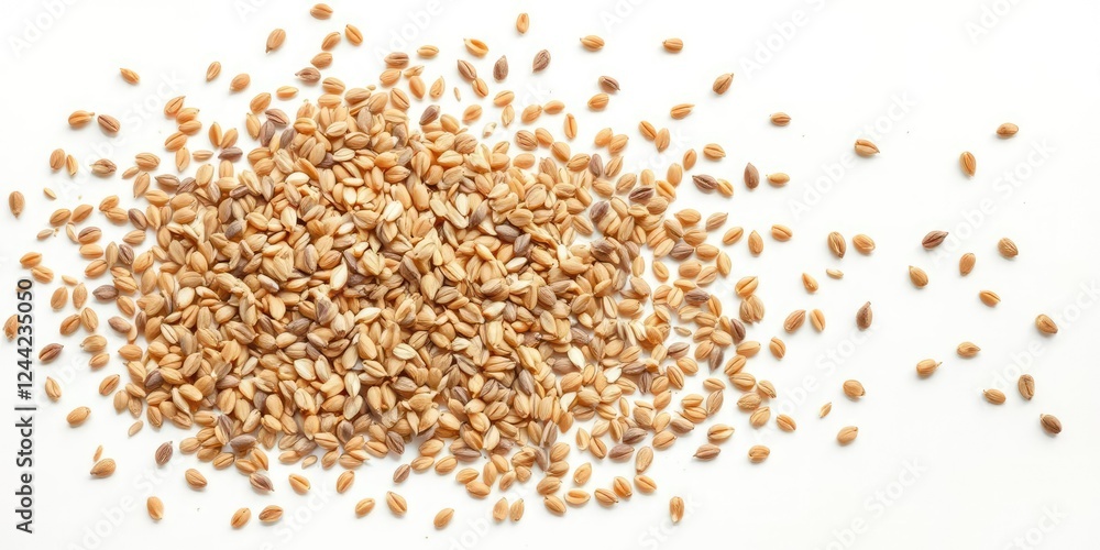 Softly scattered dried flax seeds on a white surface, natural texture, textured background Softly scattered dried flax seeds on a white surface, natural texture, textured background