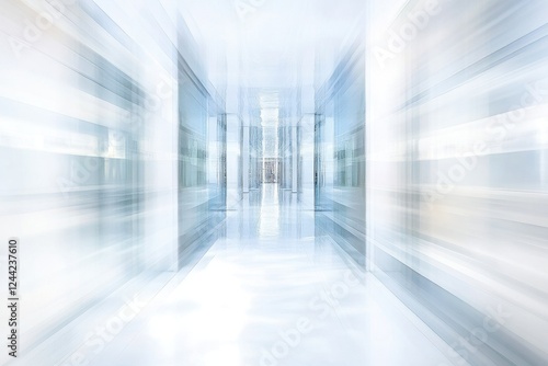 Wallpaper Mural Blurred Gallery Exhibition Contemporary Art Show in White Interior, symmetry . Torontodigital.ca