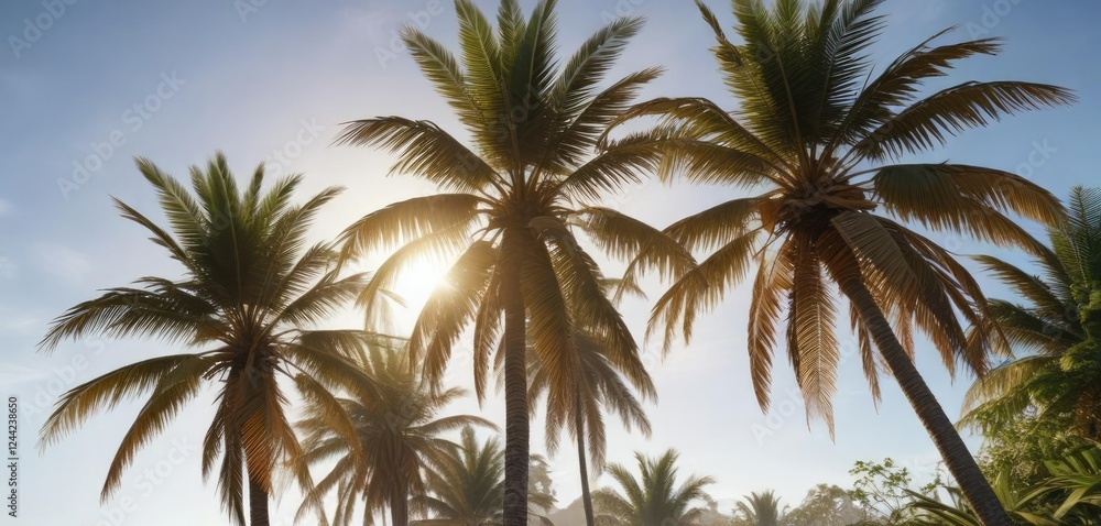 Palm tree fronds torn from branches by forceful winds , ripping, swirling Palm tree fronds torn from branches by forceful winds , ripping, swirling