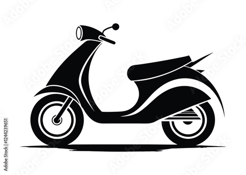 scooter motor bike, scooter silhouette vector illustration 