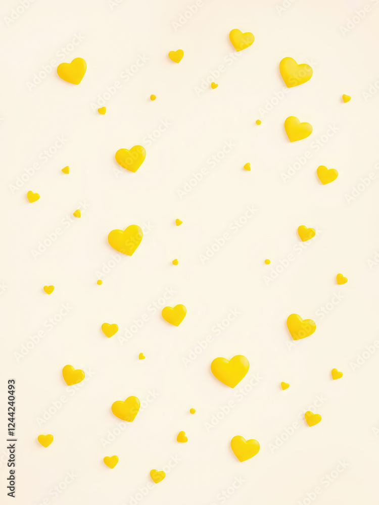 Playful polka dot yellow hearts on a soft pastel background, playful, sweet, dots, soft Playful polka dot yellow hearts on a soft pastel background, playful, sweet, dots, soft