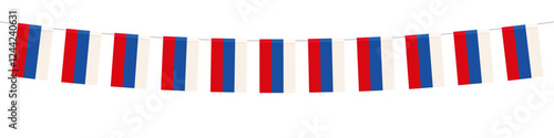 Free Download Russia flags garland on white background. Design concept for national holidays, festival, carnival, ets. - GFXLoad