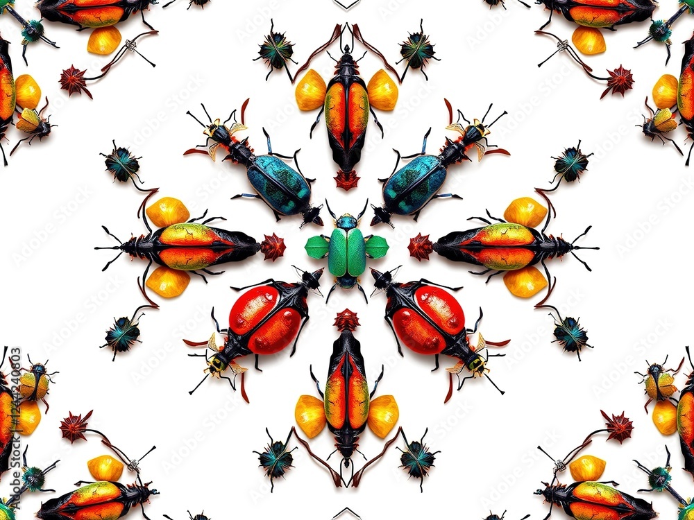 Geometric Bug Maze: A Vibrant Tapestry of Crawling Critters Geometric Bug Maze: A Vibrant Tapestry of Crawling Critters