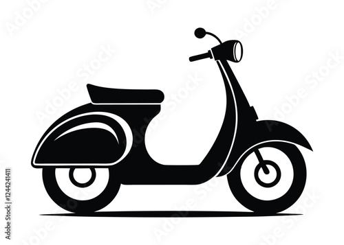 scooter motor bike, scooter silhouette vector illustration