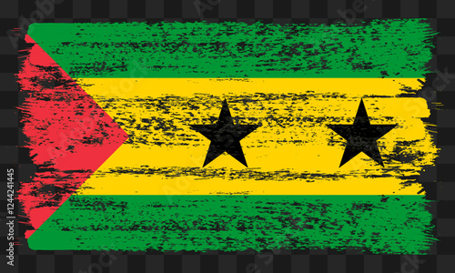 Sao Tome and Principe flag in grunge style