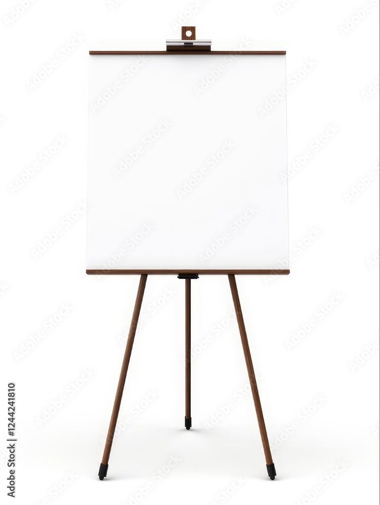 Blank Flipchart Board on White Background for Office Presentations and Charts Blank Flipchart Board on White Background for Office Presentations and Charts