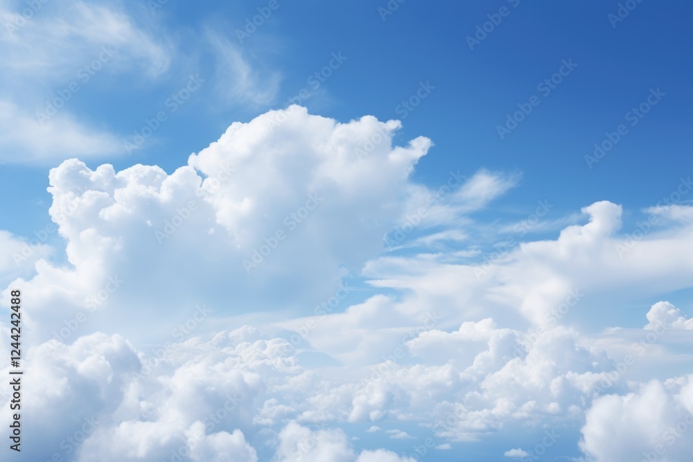 Blue Cloud Background. Fluffy White Clouds in Gorgeous Blue Sky Creating Beautiful Cloudscape Nature Background Blue Cloud Background. Fluffy White Clouds in Gorgeous Blue Sky Creating Beautiful Cloudscape Nature Background