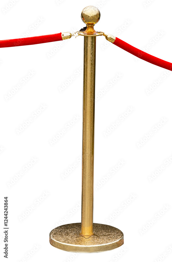 Red velvet ropes and a gilded fence post Red velvet ropes and a gilded fence post