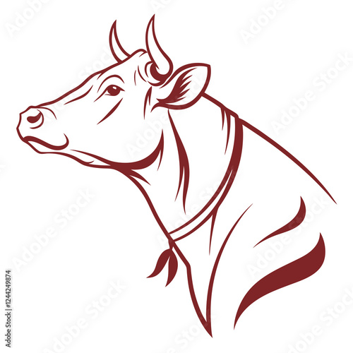 Creative animal icon Cow vector illustration
