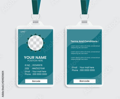 Professional and Modern Minimalist Id card Template with an another photo palce for your Business or Company