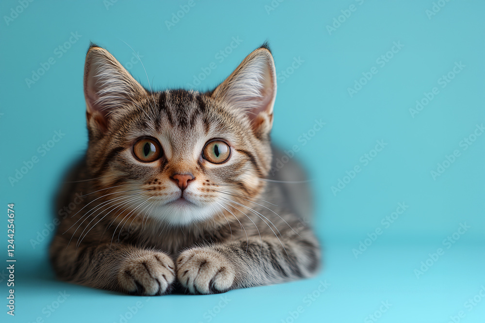 Obraz premium a cat on a blue background