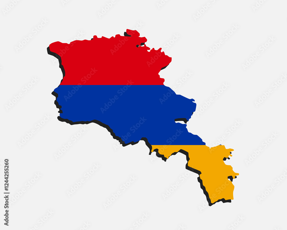 Obraz premium Vector map Armenia made of flag, Europe