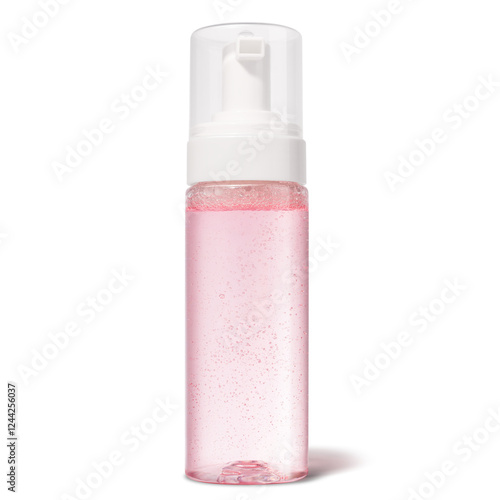 pink plastic bottle isolated