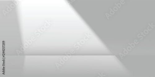Background Grey Wall Studio Room with Light,Shadow on Table Top,White Backdrop for Spring,Summer product presentation,Empty 3D Display Kitchen Room with Stand for Web Banner in Autumn,Fall Season