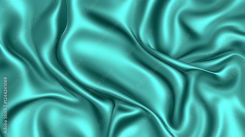 Fototapeta premium Mint Green Silk Fabric Texture - High-Quality Digital Textile Image
