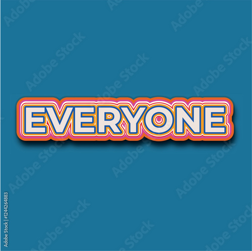 Bold Everyone Text Effect Style – Editable Stock Vector Design