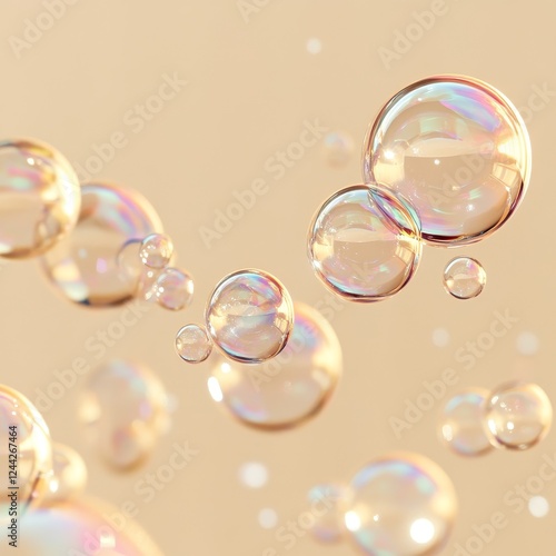 Wallpaper Mural Soap bubbles on a soft beige background. Abstract background. Torontodigital.ca