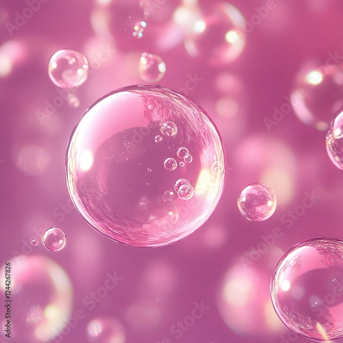 Wallpaper Mural Soap bubbles on a pink background with bubbles in the water. Torontodigital.ca