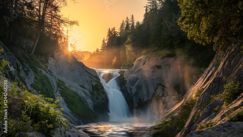 waterfall in the mountains