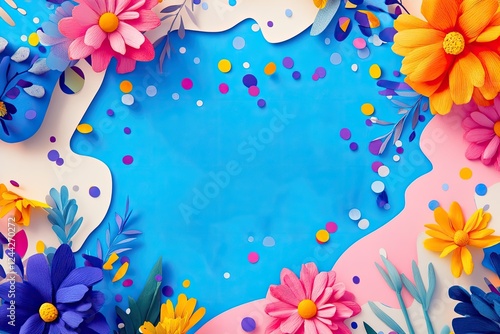 Wallpaper Mural Bright and colorful Women's Day banner with flowers, confetti, and bold typography celebrating 'March 8th' Torontodigital.ca