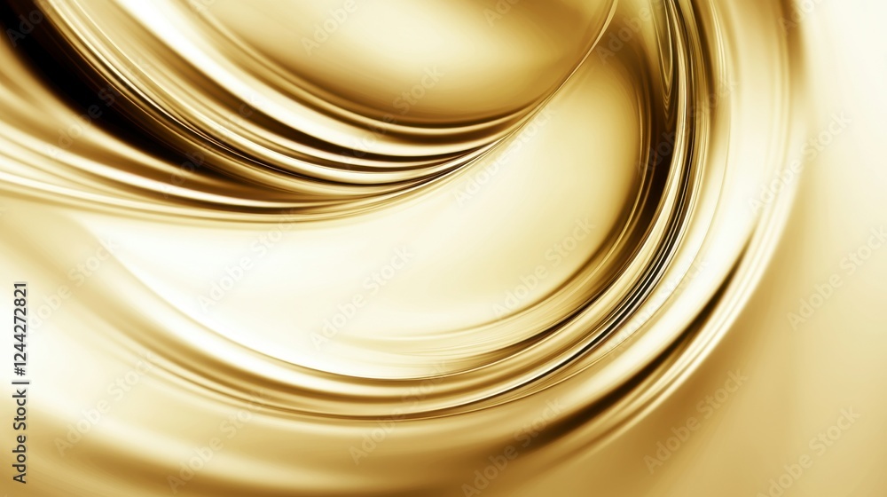 Fototapeta premium Stunning Gold Abstract Design. A mesmerizing interplay of smooth curves and rich golden hues, creating a sophisticated and elegant visual experience.
