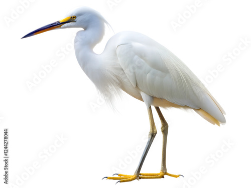 snowy egret isolated on white