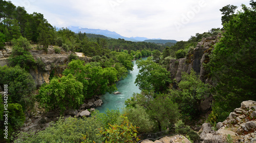 Koprulu Canyon, located in Antalya, Turkey, is one of the most important tourism places in the country. Rafting is a popular sport. photo