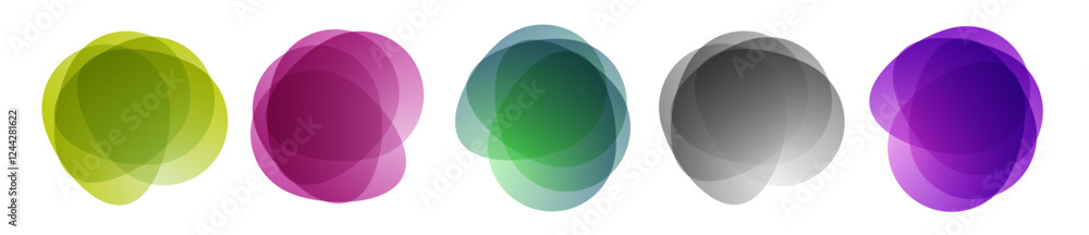 Colorful overlapping circles pattern. Abstract design with vibrant overlapping circles on white background. Colorful overlapping circles pattern. Abstract design with vibrant overlapping circles on white background.