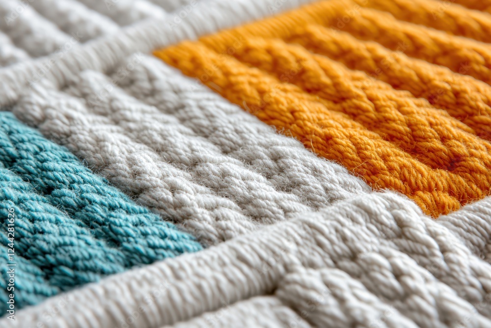 Textured knitting patterns textile workshop close-up indoor aesthetic appeal Textured knitting patterns textile workshop close-up indoor aesthetic appeal