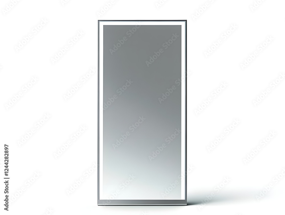 Isolated Sleek Smart Mirror with Futuristic Digital Interface Isolated Sleek Smart Mirror with Futuristic Digital Interface