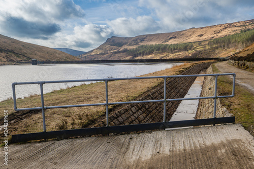 Alderman Hill and Lone tree at Dovestones Reservoir photo