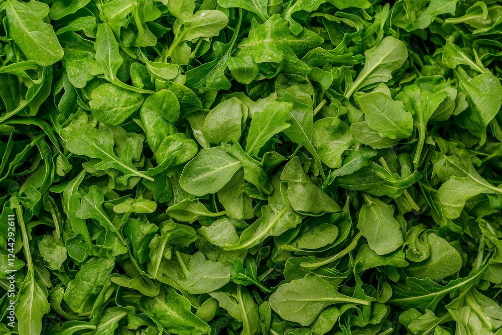 Fototapeta premium Close-up of a pile of mixed green salad leaves