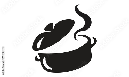icon black pot, vector cook logo