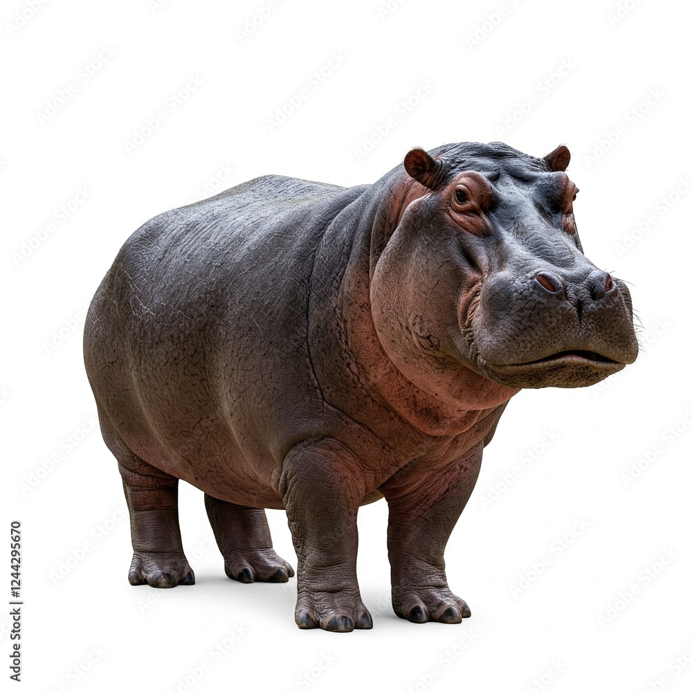 Hippopotamus Isolated on White Background – Close-up Image of a Hippo
Hippopotamus Isolated on White Background – Close-up Image of a Hippo