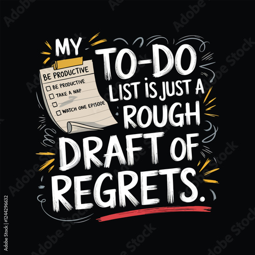 My To-Do List is Just a Rough Draft of Regrets template t-shirt design 