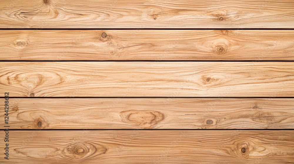 Fototapeta premium Natural wood plank surface showcasing fine grain and texture under bright light